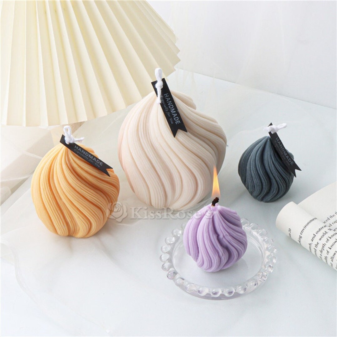 Twisted Onion Candle Silicone Moldwave Cylinder Scented Candle Mold