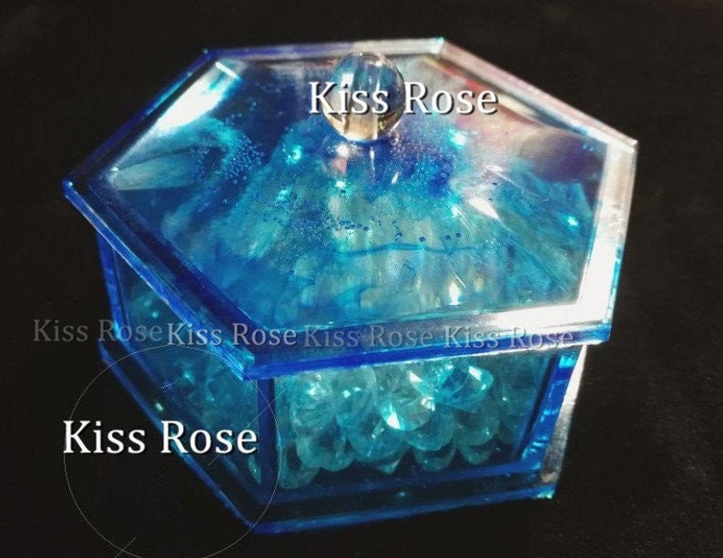 Jewelry Box silicone mold Epoxy resin hexagon Plant flower pot mold f…