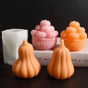 3D Pumpkin Candle Silicone Mold-Halloween Pumpkin Candle Mold-Pumpkin Ornament Concrete Plaster Mold-Epoxy Resin Pumpkin Mold-Resin Craft