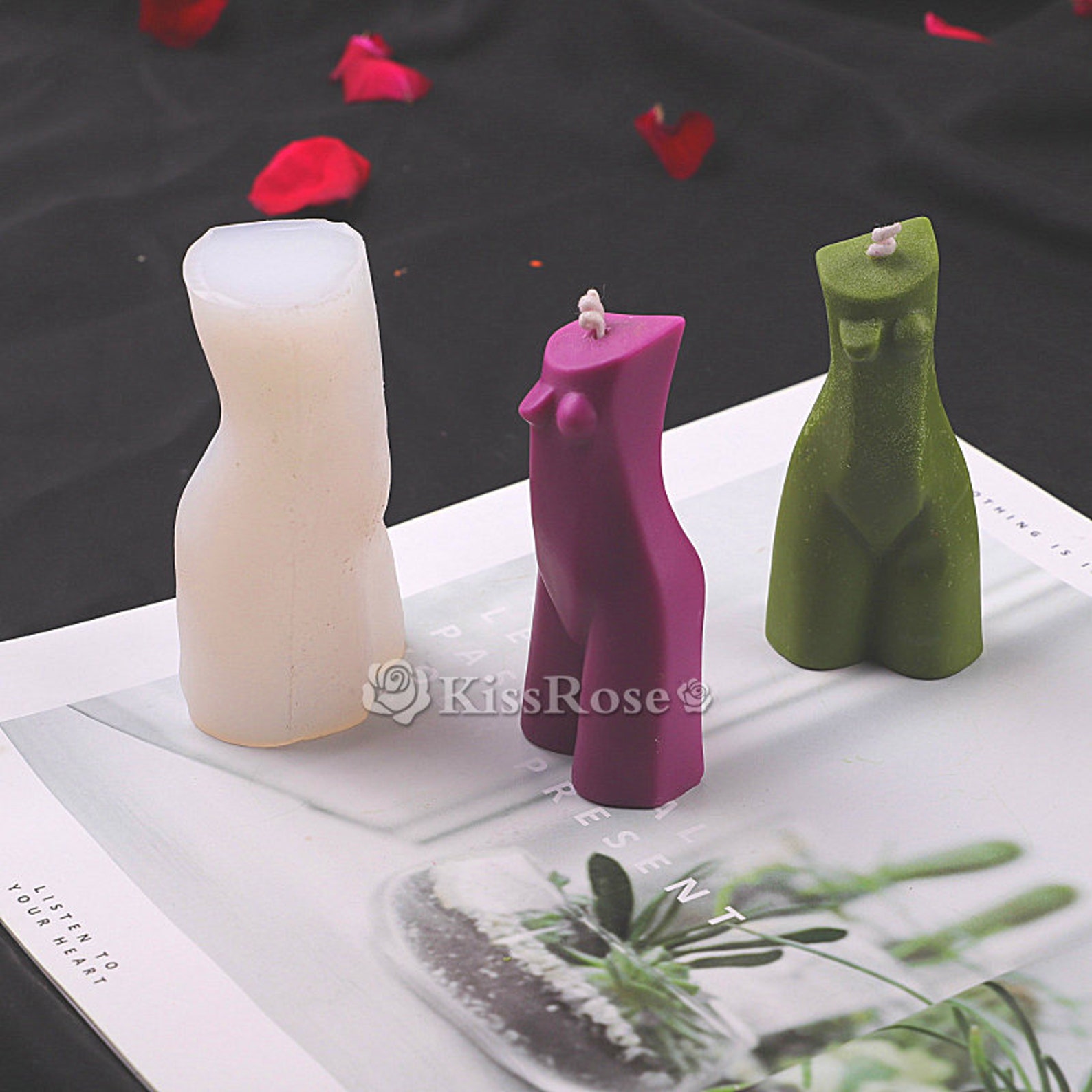 Abstract Woman Body Candle MoldMinimalist Silicone Candle Etsy