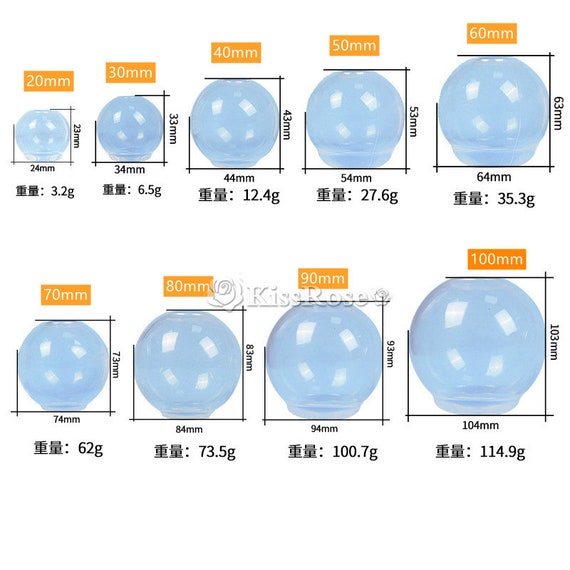 Moule silicone pour réaliser une boule / sphère de 30mm en résine