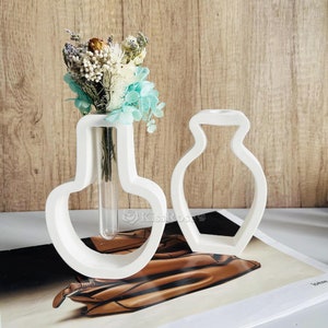 Hollow vase-shaped test tube vase silicone mold-concrete vase mold-epoxy resin vase mold-home decoration plaster mold-resin art mold