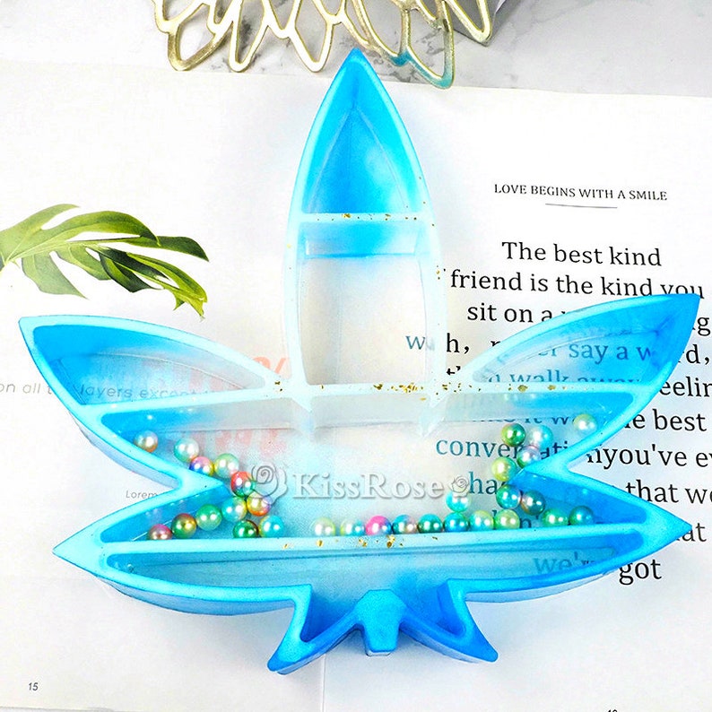 Large Marijuana Leaf Tray Resin Moldweed Leaf Rolling Tray Etsy