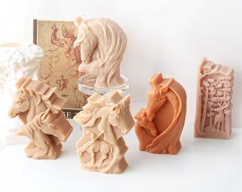 Horse ornaments silicone mold-horse candle mold-scented candle mold-giraffe plaster mold-raysin/concrete horse sculpture mold-home decor