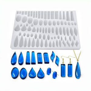 Divers moules en silicone pour pierres précieuses-moules en résine époxy pour pierres précieuses-moule en silicone pour la fabrication de bijoux de boucles d&#39;oreilles en résine-moules en résine pour pierres précieuses ronds/ovales/larmes