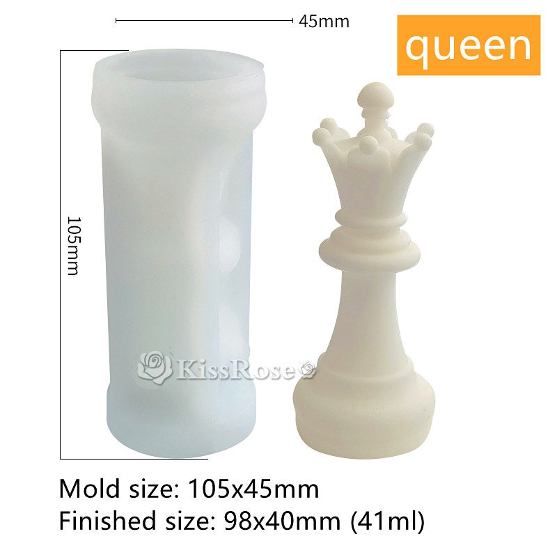 Lot de 16 moules d'échecs en résine de silicone pour échecs en résine époxy pour fabrication d'anniversaire, fournitures de moulage de bijoux
