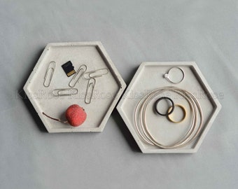 Hexagon Round Square Coaster Plate silicone mold-Concrete Dish Mold-Plaster Pallet Mold-DIY Cement Tray Mold-Epoxy Resin Craft Molds