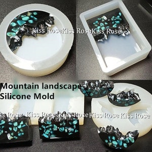 Mountain landscape Silicone Mold - Snow mountain pendant Resin Mold- Epoxy Resin Craft Mold - Multiple sizes of mountain peaks Silicone Mold