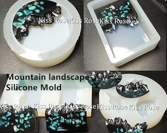 Berglandschaft Silikonform - Schnee Berg Anhänger Harzform - Epoxidharz Handwerk Form - Mehrere Größen von Bergspitzen Silikonform