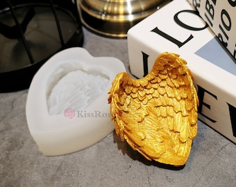 Feather shape plate silicone mold-Epoxy resin storage box mold-Feather ashtray resin molds-Silicon jewelry box mold for resin craft