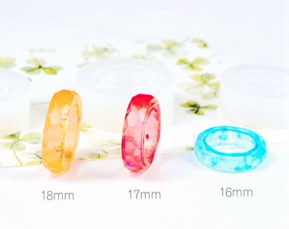 Size Ring Silicone Mold-16/17/18mm Ring Resin Molds-Faceted Ring  Mold-Silicone Mold for Resin Ring Making-DIY Jewelry Moulds-Resin art