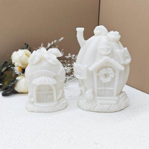 House silicone mold-Fairy tale house candle mold-Concrete house ornament mold-Diffuser stone mold-Pumpkin house plaster/raysin/resin mold