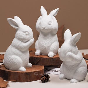 3D Rabbit silicone mold-Easter bunny candle mold-Cute rabbit ornaments plaster/concrete mold-Scented Candle Mould-Rabbit casting resin mold