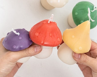 Stampo in silicone a forma di fungo in 3 stili - Stampo per candela a fungo - Stampo per candela profumata - Stampo per realizzare candele - Stampo in pietra diffusore - Stampo in gesso a fungo