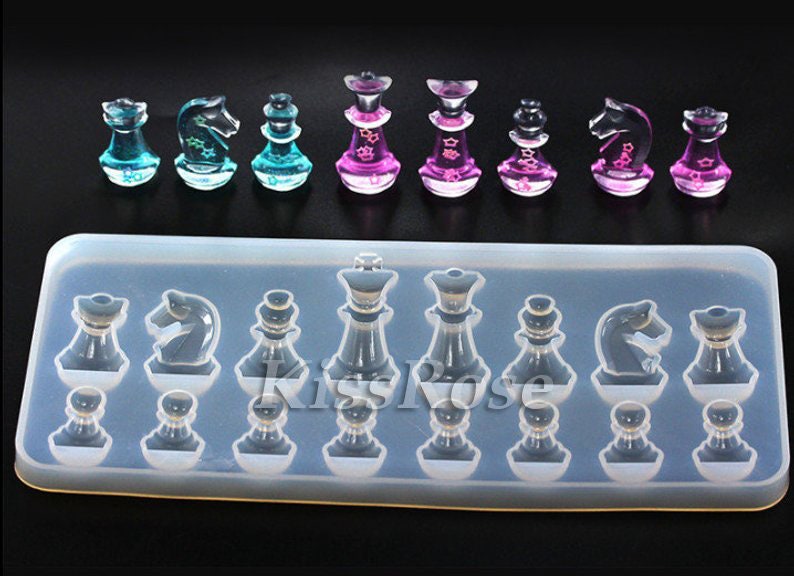 3D UV Epoxy Resin Mold Handmade DIY Chess Mold Set International Chess Mold  Chess Board Silicone Mold For Game Mold Making - AliExpress