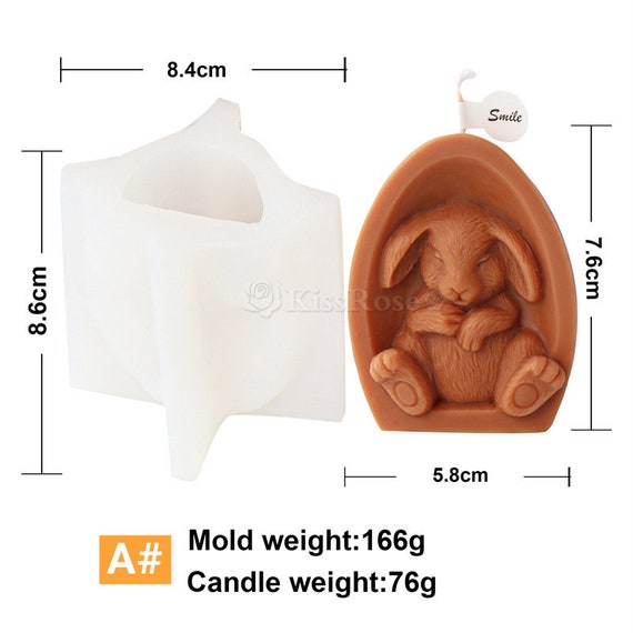 Stampo Silicone Coniglio Pasquale - Per Candele, Gesso, Cioccolato, Fai Da Te Creativo - Foto 9