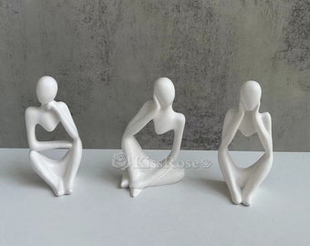 Abstract Thinker Silicone Mold-Human Body Candle Mold-Art Thinking Man Cement Concrete Plaster Statue Molds-Epoxy Resin Body Moulds