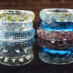 Silicone bracelet mold - Wide flexible resin bangle molds - Rhombic cutting surface bracelet moulds for resin jewelry craft