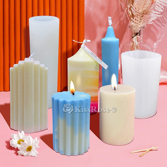 Molde cilíndrico de silicona para velas de aromaterapia