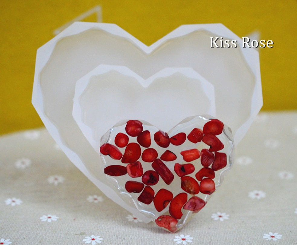 Silicone Resin Molds Silicone Heart Mold Puffy Heart Pendant