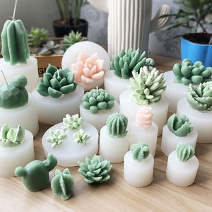 Succulent Mold Plant Silicone Mold 3D Succulent Candle mold Resin Succulent Plant Mold Succulent Fondant mold plaster mold Chocolate Mold image 1