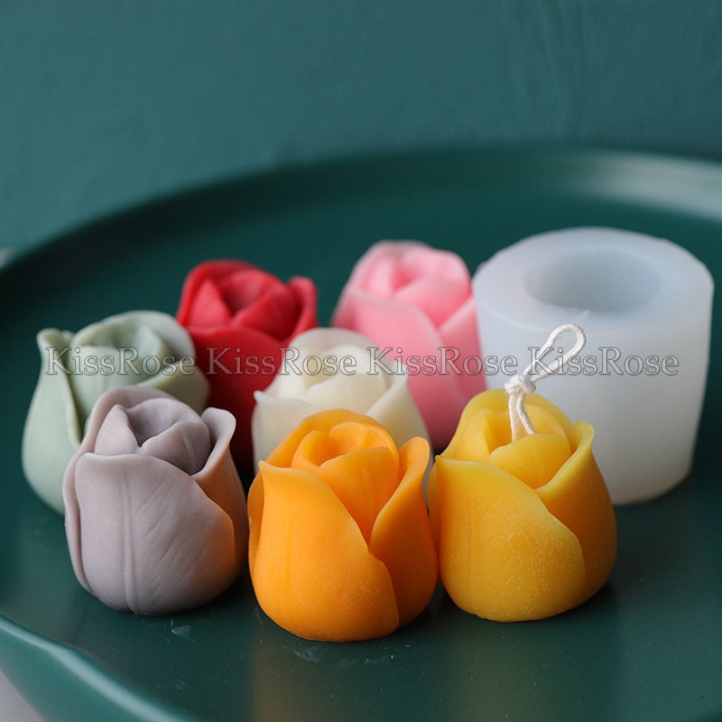 1Pcs Silicone Tulip Flower Candle Mold DIY Candle Form Soap Mould Cake  Decoration Supplies