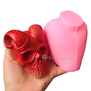 Devil Skull Silicone Mold-Skull Candle Mold-Skull Resin Mold-Pillar Candle Mold-Scented Candle Mold-Skull Plaster Mold-Epoxy Resin Mold