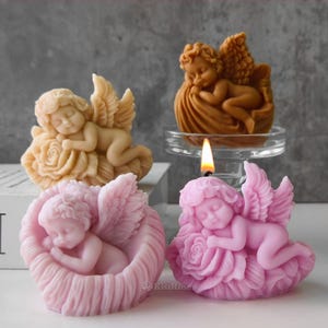 Baby angel silicone mold-Sleeping angel candle mold-scented candle mould-angel ornaments concrete/plaster/raysin mold-diffusing stone mold