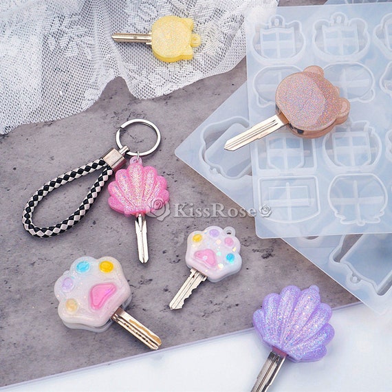 Creative key cover silicone moldKey chain resin moldDIY Etsy