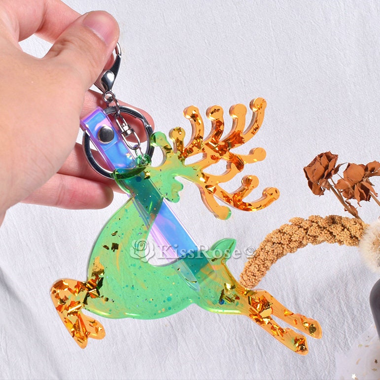 TZEKING 12 Stampi In Silicone Per Natale,Stampi In Resina Natalizia,con Fori,Natale Stampo In Silicone,Portachiavi Fai Da Te Borsa Tag Pendenti Stampo