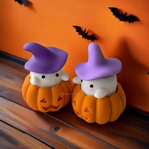 Wizard ghost candle silicone mold-Halloween ghost candle mold-Cute magic hat ghost ornaments plaster/concrete/resin mold-DIY ghost wax mold