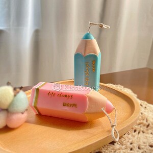 Creative pencil candle mold-Cute candle silicone mold-Pillar candle mold-Silicone mold for wax-Silicon candle mold-Scented candle mold