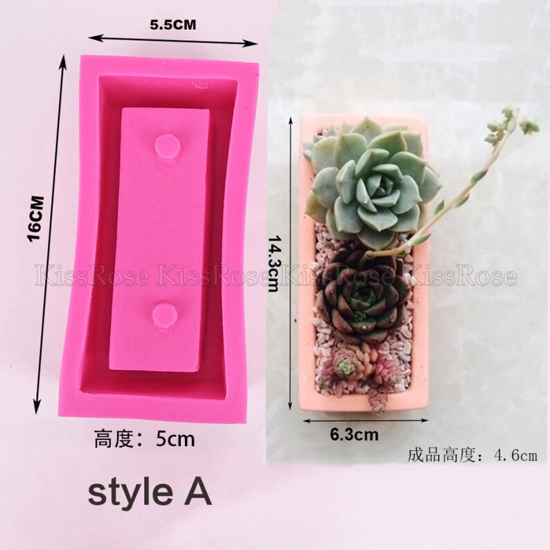 Silicone Flower Pot mold for succulent plantsIOU Concrete Etsy
