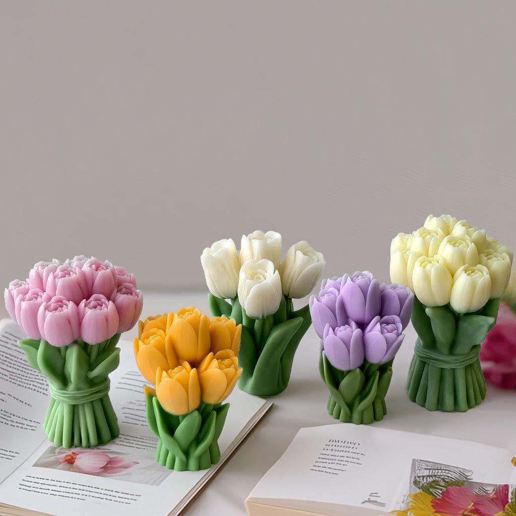 Stampo in silicone a forma di profumo di tulipani 3D per