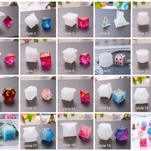 Silicone Dice Mold For Resin-DND Dice Mold Set-RPG Polyhedral Dice Molds-Sharp Edge D20 D6 Mold