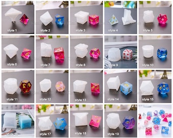 Silicone Dice Mold for Resin-dnd Dice Mold Set-rpg Polyhedral Dice Molds-sharp  Edge D20 D6 Mold 