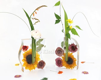 Molde de resina de jarrón de tubo de ensayo ondulado-molde de jarrón de arco de silicona-molde de jarrón de yeso de cemento de hormigón DIY-molde de decoración de soporte de flor simple moderno