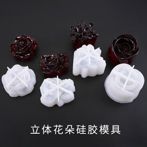 Molde de silicone de resina de flor tridimensional para joias, moldes de resina diy, molde de sabão, moldes de silicone para decoração de casa, materiais de artesanato