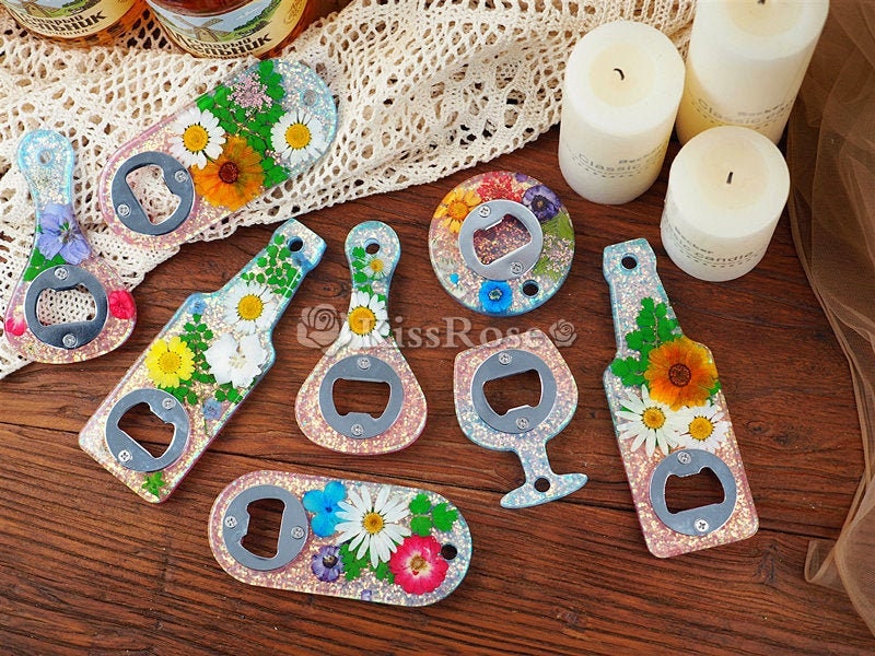 Beer Bottle Opener Resin Molds DIY Crafts Making Beer Opener Silicone Mould Epoxy Resin Molds for Resin Casting Craft Home Decor with Resin Silicon Molds Accessories 