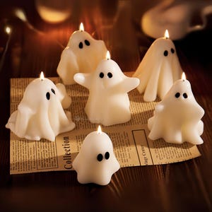 6 Styles ghost silicone mold-ghost candle mold-Halloween ghost mold-scented candle mold-cute ghost ornaments resin mold-concrete/raysin mold