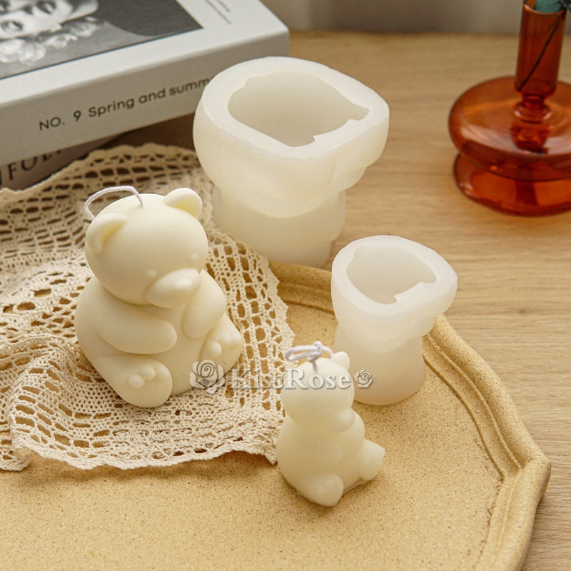 Cute Silicone Bear Mold-sit Bear Candle Mold-concrete Cement
