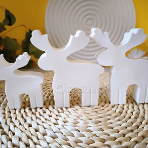 3 Size Elk Silicone Mold-Plaster Reindeer Mold-Elk Candle Mold-Simple Christmas Decoration Mold-Resin Cement Concrete Home Decoration DIY