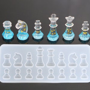 Silicone chess mold - Clear resin mold for chess - chess molds for craft making - DIY international chess moulds - 3d chess mold