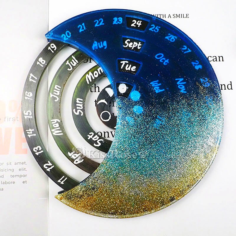 Round Calender Insert Round Turntable Calendar Silicone Mold-calendar Tray Mold-calendar ...
