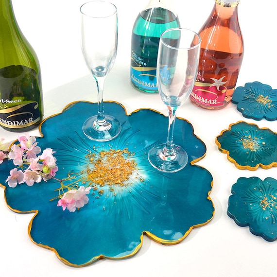 Big Flower silicone tray mold-Beautiful Flower coaster mold-Coaster resin molds-Silicone cup mat mold-Silicone mold for resin tray