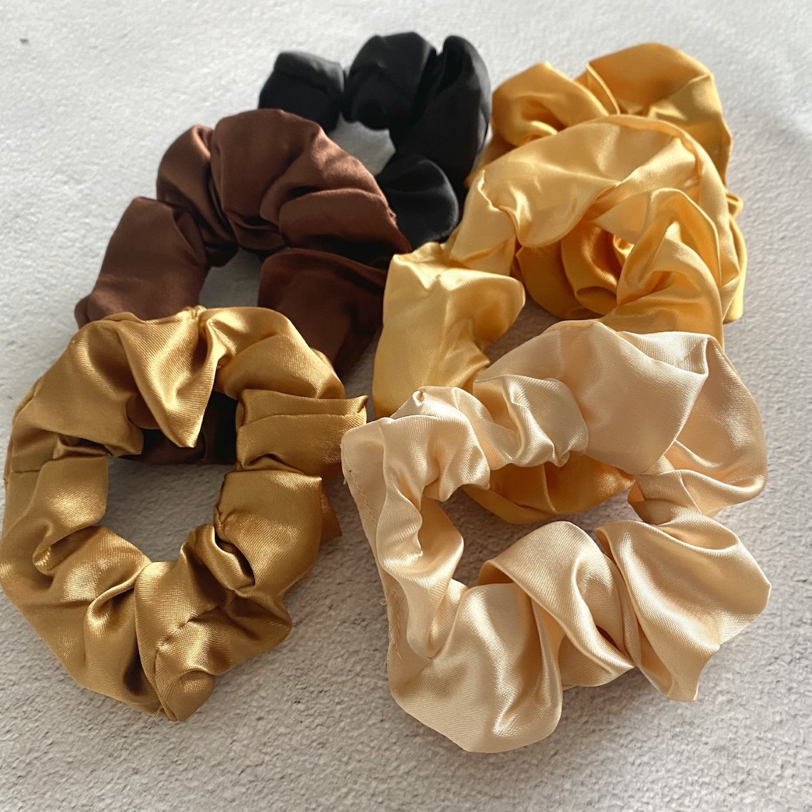 Silk Satin Scrunchie Set of 2 Neutral Scrunchie Earth Etsy