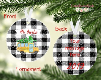 School bus driver Ornament, Printed school bus driver christmas ornament, School bus driver gift, personalized