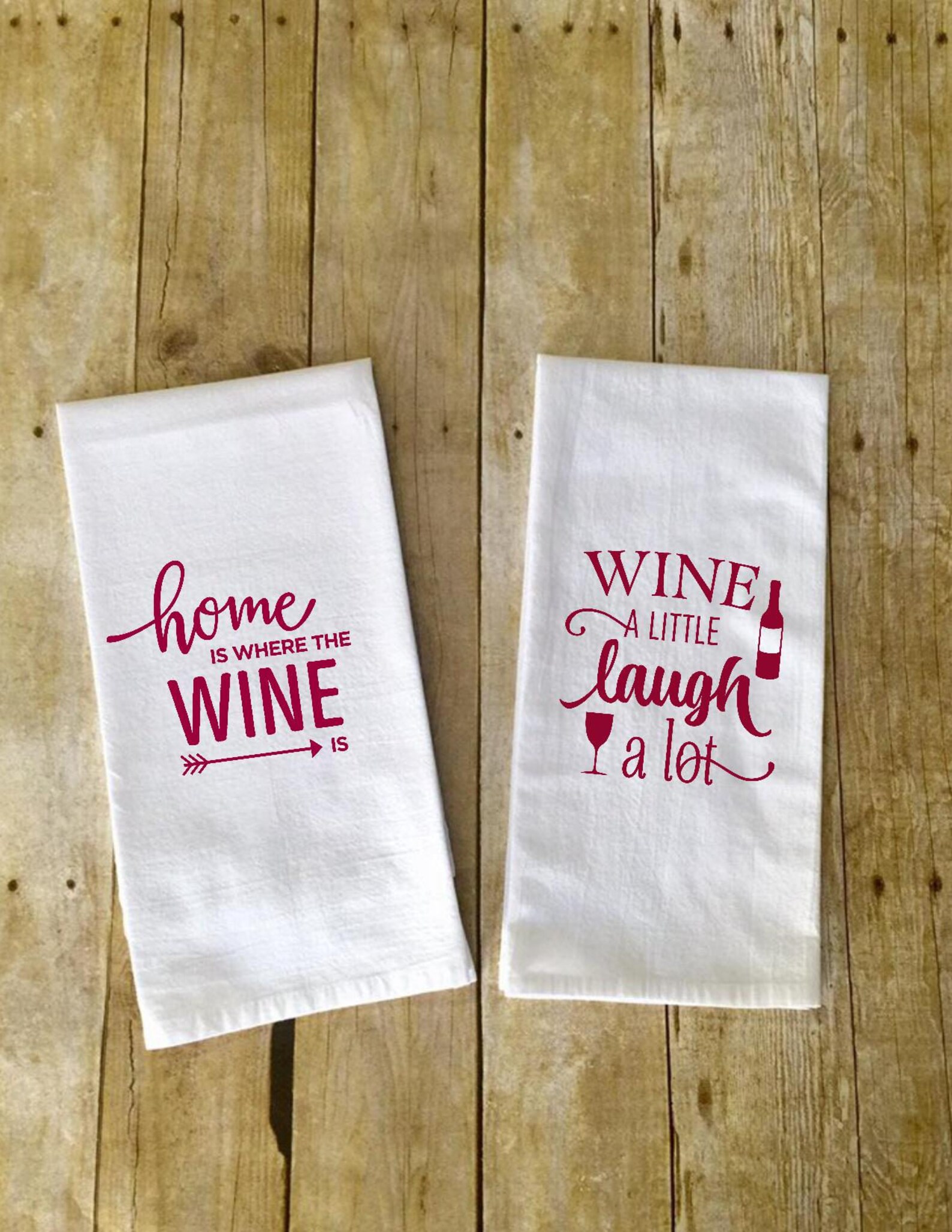 Wine Kitchen Towels Set of 2 Etsy