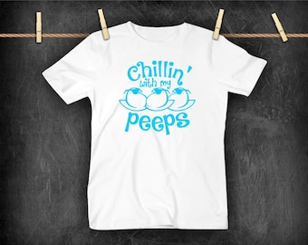 Chillin' with my Peeps Kids Easter Shirt, Easter kids, kids shirt