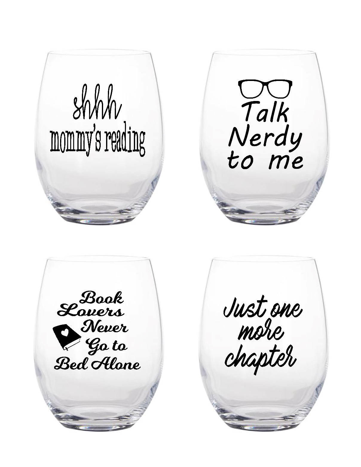 Book Lover Wine Glasses. Book Quote Wine Glasses Book Club Etsy